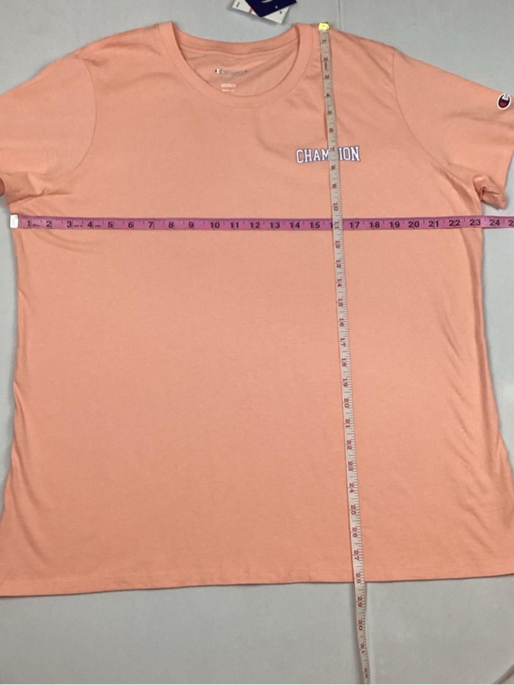 Champion Women’s XXL Short Sleeve Peach Color Tee T-Shirt NEW! Retail $25 - Picture 10 of 11